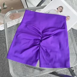 Solid Color High Waist Seamless Butt Lift Yoga Shorts Breathable Quick Drying Fitness Leggings Cycling Running Sports Shorts