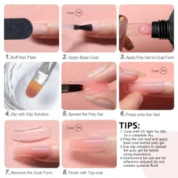 Salon & Home Nail Art Kit - 0.51oz Odorless Quick Build Gel Extension Set with 20 Nail Forms & Tools | Professional UV Sculpting