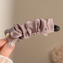 Elegant Solid Fold Fabric Banana Hairpin For Women Girls High Ponytail Holder Hair Clip Barrette Fashion Hair Accessories