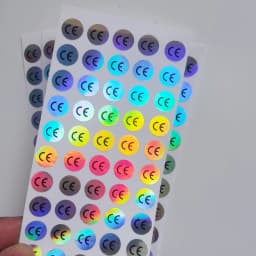 1cm Round CE Sticker White/Silver/Hologaphic/Clear Base Circle Label 500pcs