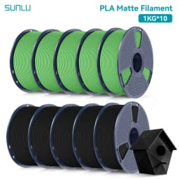 SUNLU PLA Matte 10KG1.75mm ±0.03mm 1KG/2.2LBS 3D Printer Filament PLA High Transparency Fast 2-7 Days Delivery RoHS Reach
