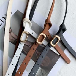 New Non-hole Woman Thin Belt PU Leather Metal Buckle Wrist Strap For Female Dress Shirt Decor Belts Fashion Adjustable Waistband
