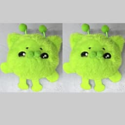 Cute Green Alien Cat Keychain Kawaii Soft Bag Charm Pendant Funny Plushie Toy Stress Relief Ornament Gift