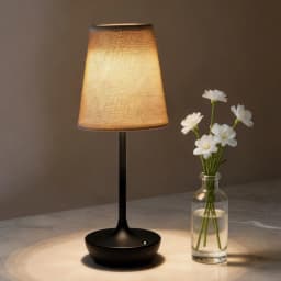 HPH LED Table Lamp Vintage Lamp Fabric Shade Desk Light Retro Bedside Lamp for Home Livingroom Bedroom Decor Night Light