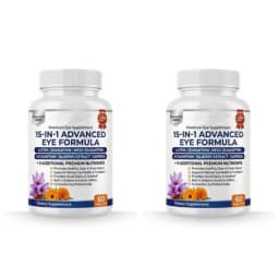 15 in 1 Advanced Eye Health Support Supplement with Lutein Zeaxanthin Astaxanthin – Daily Vision Nutrition Capsules