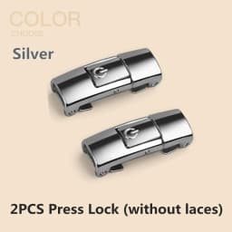 No Tie Shoelaces Flat Elastic Shoe Laces for Sneakers Press Buckle Lock Metal Switch Logo Shoelace for Kids Adults Quick Easy