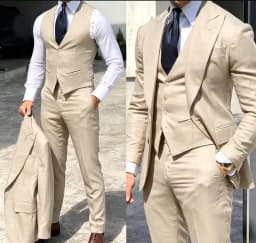 Classy Wedding Tuxedos Suits Slim Fit Bridegroom For Men 3 Pieces Groomsmen Suit Male Cheap Formal Business (Jacket+Vest+Pants