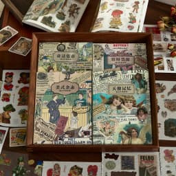 20 Sheets Large size Euramerican Style Sticker Book Washi Paper Journal DIY Material Decoration Memo Pad Scrapbook Stationery