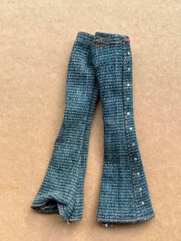 1/6 Scale Slim Monster Doll Jeans Pants Tshirt Dressing Parts Decors Compatible with Slim Doll Body for Collectible Figures