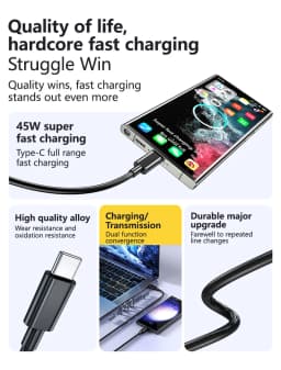 Original PD Cable For Samsung S22 S21 S20 FE S23 Ultra 45W Super Fast Charging A52 A53 A54 5G Note 20 Uitra 25W USB Type C Cable