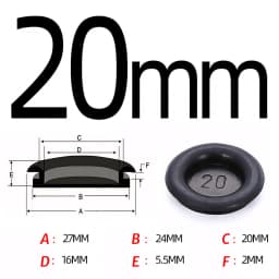 14mm-150mm Hole Diameter Black Single Sided Protective Coil Sealing Rubber Ring Wiring Grommets Hole Plug Gasket