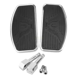 Black Motorcycle Adjustable Rear Passenger Front Footrest Rider Driver Foot Rest Pegs Floorboards Universal