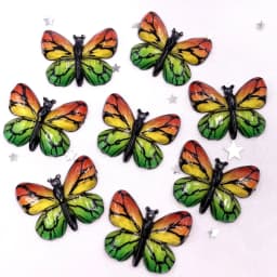 Resin Shiny Colorful Crystal Butterflies Flatback Rhinestone 1 Hole Appliques Ornaments 10pcs Home Figurines decor Crafts