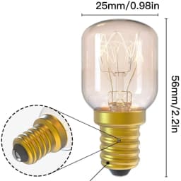 6 Pack Light Bulb T26 E12/E14/E17/E27/B22 25/15W 120V/230V Incandescent Small Edison for Microwave, Oven, Fridge, Salt Lamp
