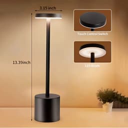 Portable LED Wireless Touch Desk Lamp Rechargeable Table Light 3 Colors Dimmable Bedside Creative Ambient Lamp for Room Decor