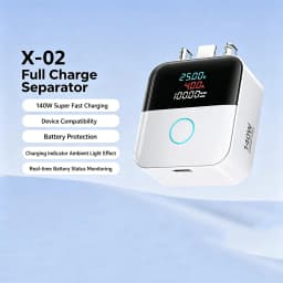 KEBIDUMEI 140W Smart Auto Power-off Phone Charge Separator Digital Display Type-C Fast Charging Data Cable Overcharge Protection