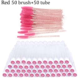 100pcs Diamond Eyebrow Brush Tube Empty Reusable Lash Mascara Wand Case Replaceable Crystal Eyelash Brush Dust-proof Makeup Tool
