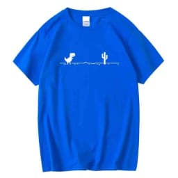 Men High Quality Cotton Blend Funny Dinosaur Print T Shirt Loose O-neck Summer Cool Men Tshirt Short Sleeve T-shirt Male Tee Top