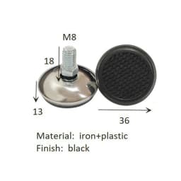 4Pcs Black White Iron Plastic Furniture Table Chair Sofa Leg Feet Adjustable Leveler Glide Slide Pad M6 M8