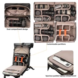 Besnfoto Waterproof Hard Shell Photography Backpack for DJI Drones & DSLR Cameras, Travel Shoulder Handbag Storage Case