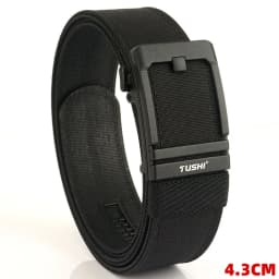 TUSHI 43mm Stiff Tactical Belt for Men Metal Automatic Buckle Military Police Duty Belt 1100D Nylon Gun Belt Casual Girdle Male