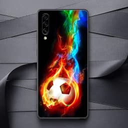 Football Silicone Case For Samsung Galaxy A57 A56 A55 A36 A35 A37 A26 A17 A07 A50 A50s A70 A80 A7 A9 2018 Cover Fire Soccer Ball