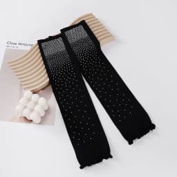 Sexy Lace Gloves Latin Stage Dance Stage Performance Arm Sleeves Female Mesh Flash Drilling Rhinestone Half Finger Gloves S155