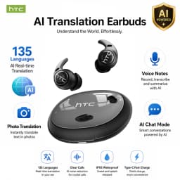 HTC NE76 Wireless Bluetooth Earphones TWS In-Ear Earbuds Bluetooth 5.4 Mic IPX5 Waterproof Sports Ear Buds with iOS Android