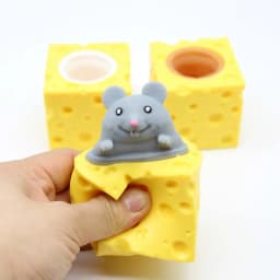4CM Stress-relieving Pet Cheese Mouse Cheese Pinch Fun Stress Ball Vent Squirrel Cup Prank Toy Fidget Toys