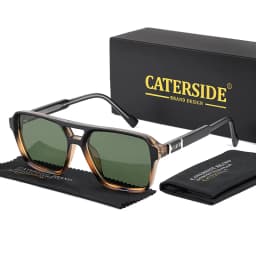 CATERSIDE Fashion Punk Sunglasses Men Square Frame Flat Top Double Bridge High Quality Sun Glasses Women Party Festival Gifts