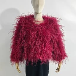 Winter Ostrich feathe Jacket Feather Coat Casual Long-sleeved Australia Imported feathe Jacket Ladies Nightclub Coat