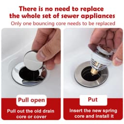 Universal Stainless Steel Basin Pop-Up Bounce Core Basin Drain, Sink Filter, Bathtub Plug, Bathroom Tool