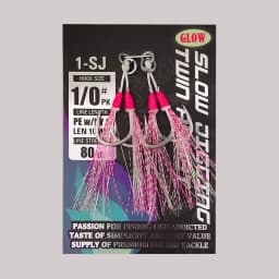 1-SJ Slow Jigging Twin Assist with Mustad Hooks Glow Jigging Hooks Sea-Bream Sea Fishing Hook