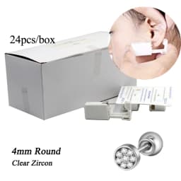 24pcs/Box Disposable Ear Piercing Gun Safe Ball Clasps Mini Daisy Crown Earring Piercer Machine Tool For Adult Kids Wholesale
