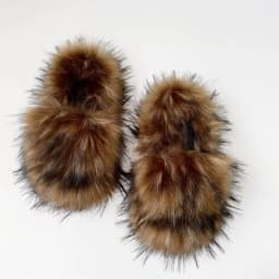 Luxury Fluffy Faux Fur Heart Shape Bag With Slippers For Women Raccoon Brown Teddy Bear Fox Fur Slides Heart Bag Sets Girls
