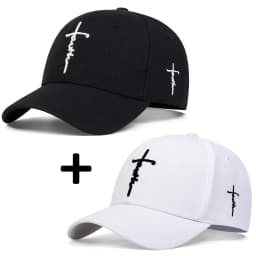2Pcs Unisex Cross Embroidery Baseball Caps Spring Autumn Outdoor Adjustable Casual Hats Dad Hat Sunscreen Hat Combo Set