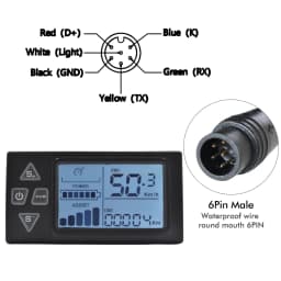 S861 Mountain UART2 Electric Bicycle Waterproof Assembly Parts Waterproof 24V/36V/48V Bicycle Speedometer Bike Computer Ebike