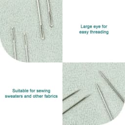40 PCS Large Eye Beading Needles 7 Sizes Sewing Sharp Leather Needle Embroidery Thread with Threaders for Handsewing Art Crafts