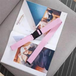 Adults Adjustable All-Match Belt Unisex Korean Style Canvas Belts Vintage Plastic Buckle Elastic Solid Color Long Waistband