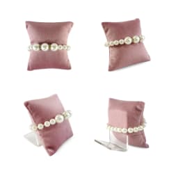 Multi-Color Velvet Jewelry Display Pillow - Watch Bracelet Bangle Anklet Organizer Hand-held Fashion Accessory Holder