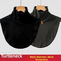 Women's Versatile Stripe Half High Neck Faux Collar Scarf Neck Protection Winter Cold Resistance Autumn Spring Fashion Accessory