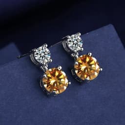 925 Sterling Silver Geometric Stylish Simple Round Zircon Multicolor Women's Daily Elegance Stud Earrings