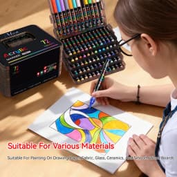 High Grade Acrylic Marker Set with Direct Liquid Soft Brush Tip, Rich Color for Art Creation & DIY Projects