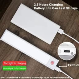 Night Lights Motion Sensor LED Cabinet Light USB Rechargeable Closet Light For Kitchen Wardrobe LED Lighting 20cm/30cm/40cm