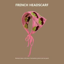 Creative Multicolor Knitting Flower Headband Little Daisy French Crochet Triangle Headscarf Spring Outing Pastoral Style Scarf