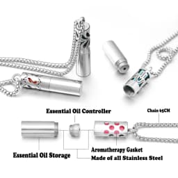 Cylindrical Aromatherapy Essential Oil Diffuser Necklace Storage Bottle Stainless Steel Pendant Fashion Perfume Lockets Jewelry