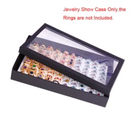 100 Slots Rings Display Stand Storage Box Ring Box Jewelry Organizer Holder Show Case Casket #228405