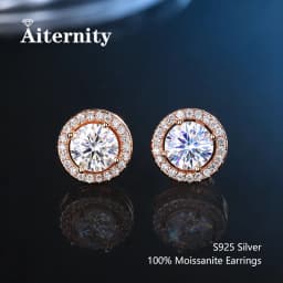 100% Moissanite S925 Sterling Silver Stud Earrings For Women And Men With 2 Certificates Pass Diamond Tester Pen Fine Jewelry