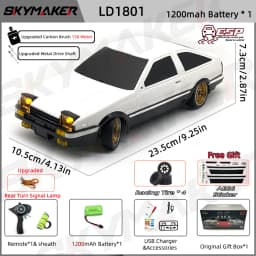 Skymaker AE86 Model LD1801 RX-7 FC LD1802 1:18 RC Drift Car 1/18 2.4G Remote Control ESP Gyroscope LED Mini RC Racing Car Toys