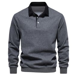 2025 Spring Autumn Polo Neck Sweatshirts for Men Fashion Smart Casual Cotton Mens Hoodies Sweatshirts High Quality Pullover Tops